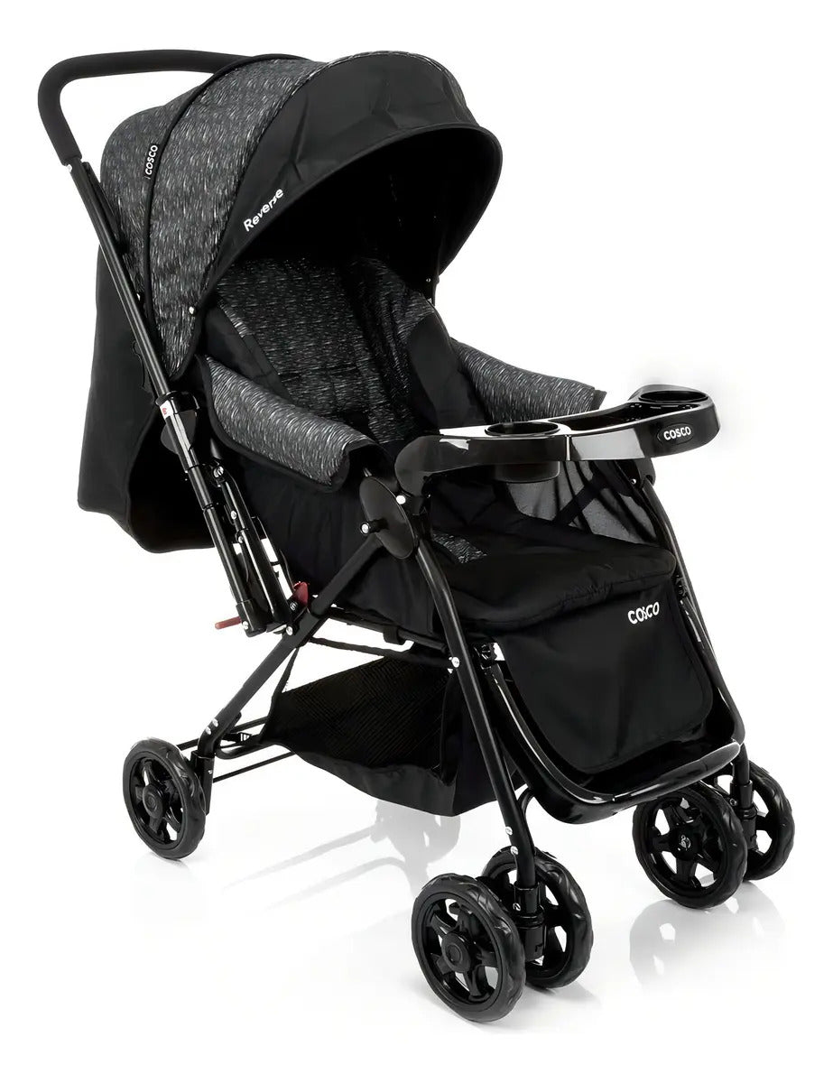 Carrinho de Bebê Cosco Kids Reverse Preto Rajado